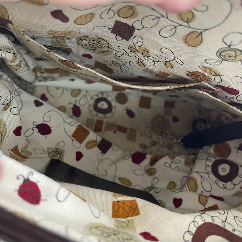 Brighton Woven Straw & Leather Satchel Tote Bag - Picture 5 of 8